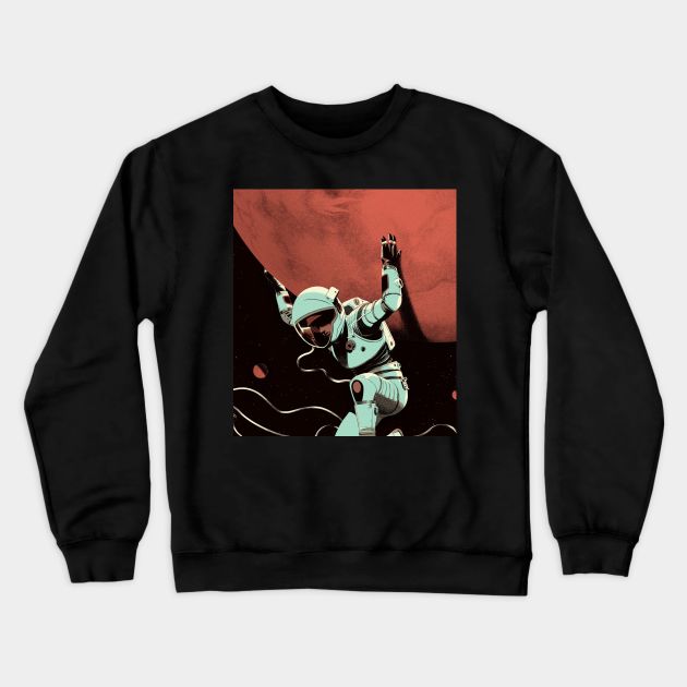 Plane Mars in on the backs of People Crewneck Sweatshirt by buco